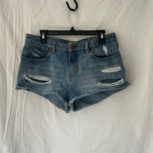 Billabong Blue Distressed Jean Shorts